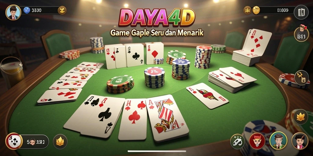 Tampilan screenshot utama game Gaple DAYA4D yang menarik.