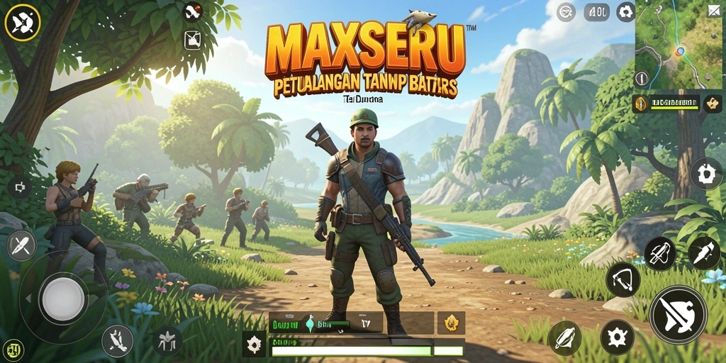 Tampilan gameplay menarik di dunia terbuka MAXSERU.
