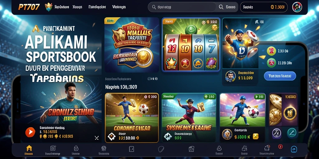 Tangkapan layar PT707 menampilkan antarmuka aplikasi Sportsbook yang menarik.