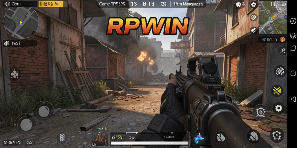 Screenshot gameplay RPWIN menampilkan aksi seru dalam mode TPS.