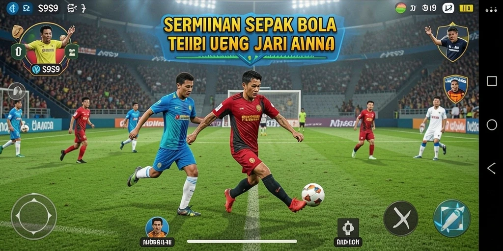 Tangkapan layar S9S9 menampilkan aksi seru di lapangan sepak bola.