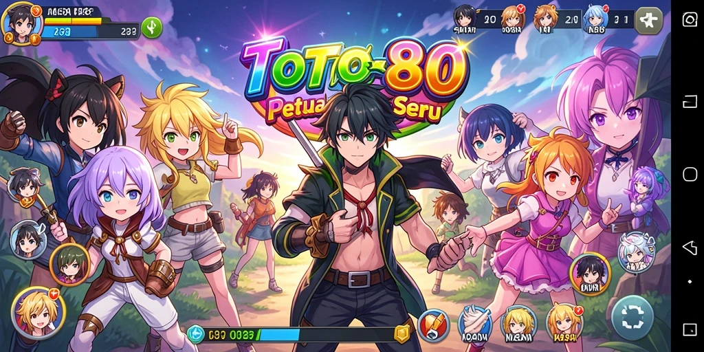 Tampilan gameplay TOTO80 menampilkan aksi seru dari karakter anime.