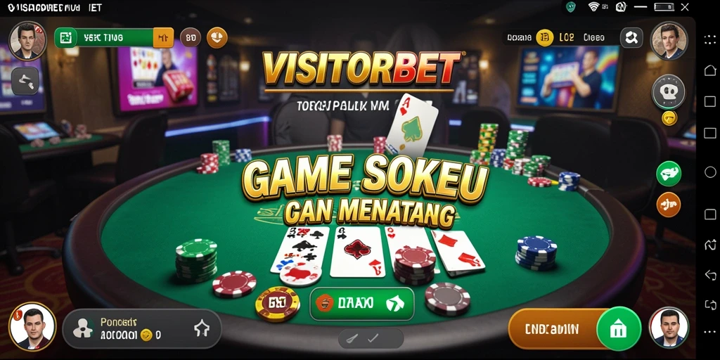 Tampilan gameplay menarik dari aplikasi Poker VISITORBET.