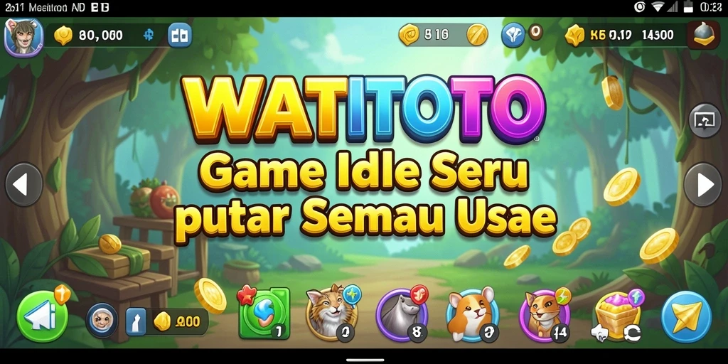 Tampilan gameplay WATITOTO menampilkan karakter yang berkembang dalam game Idle.
