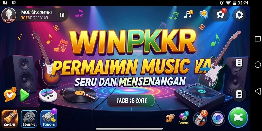 Gameplay seru dalam WINPKR yang menantang kemampuan musik pemain.